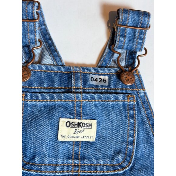 Oshkosh Bgosh Baby Denim Overall Dress 18M With Bow Detail - Picture 11 of 11
